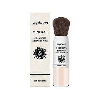 Mineral Sunscreen Setting Powder SPF 35 Mineral Brush Powder Sunscreen for Face Oil Control Matte Finish Long Lasting Lightweight Breathable for All S
