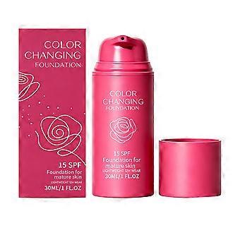 2pcs Thermal Sensing Color-Toning Foundation, natural fit, light texture, moisturizing, soft, natural coverage, daily portable