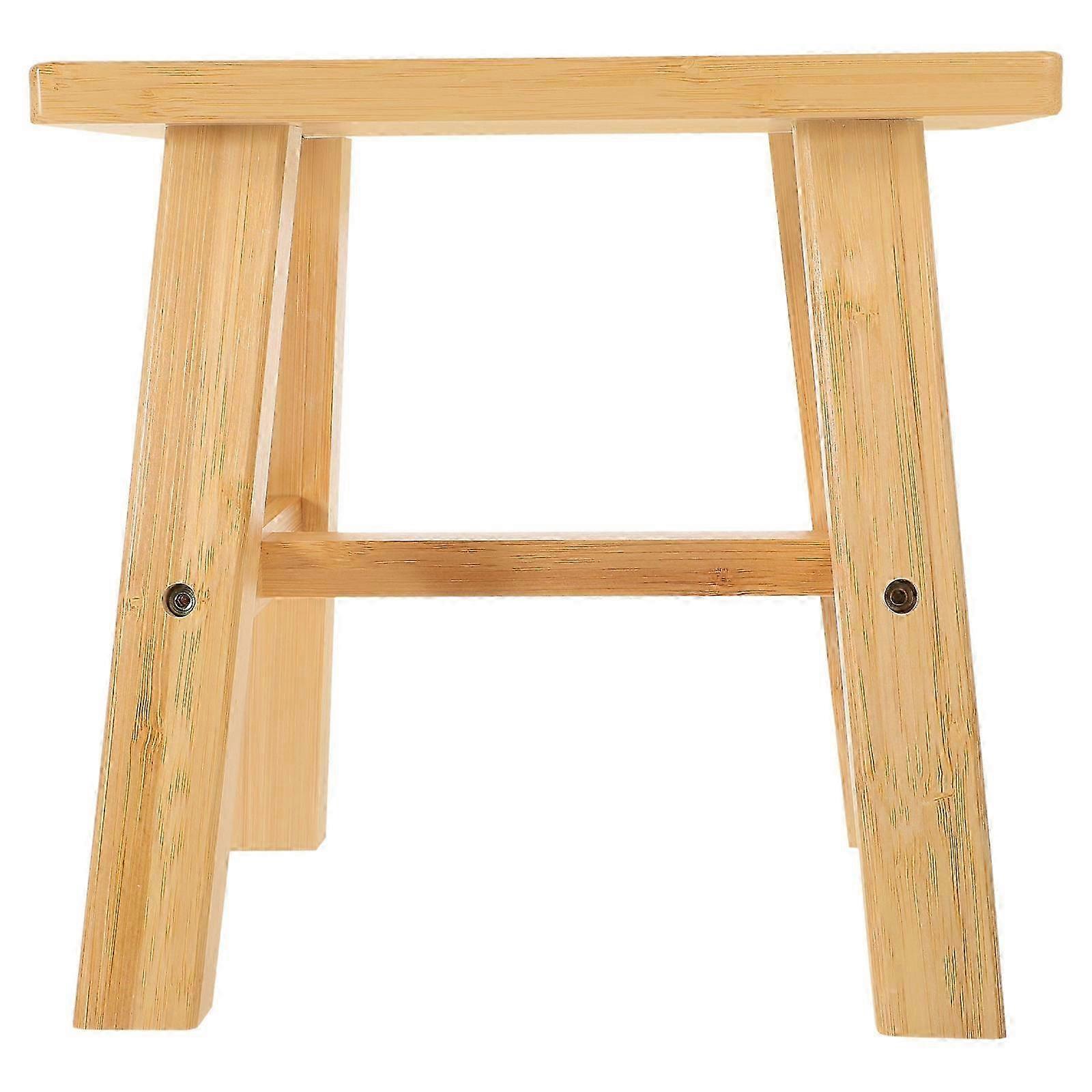 Comcompatible withtable Low Stool Small Low Stool Bathroom Anti-slip Stool Bamboo Stool