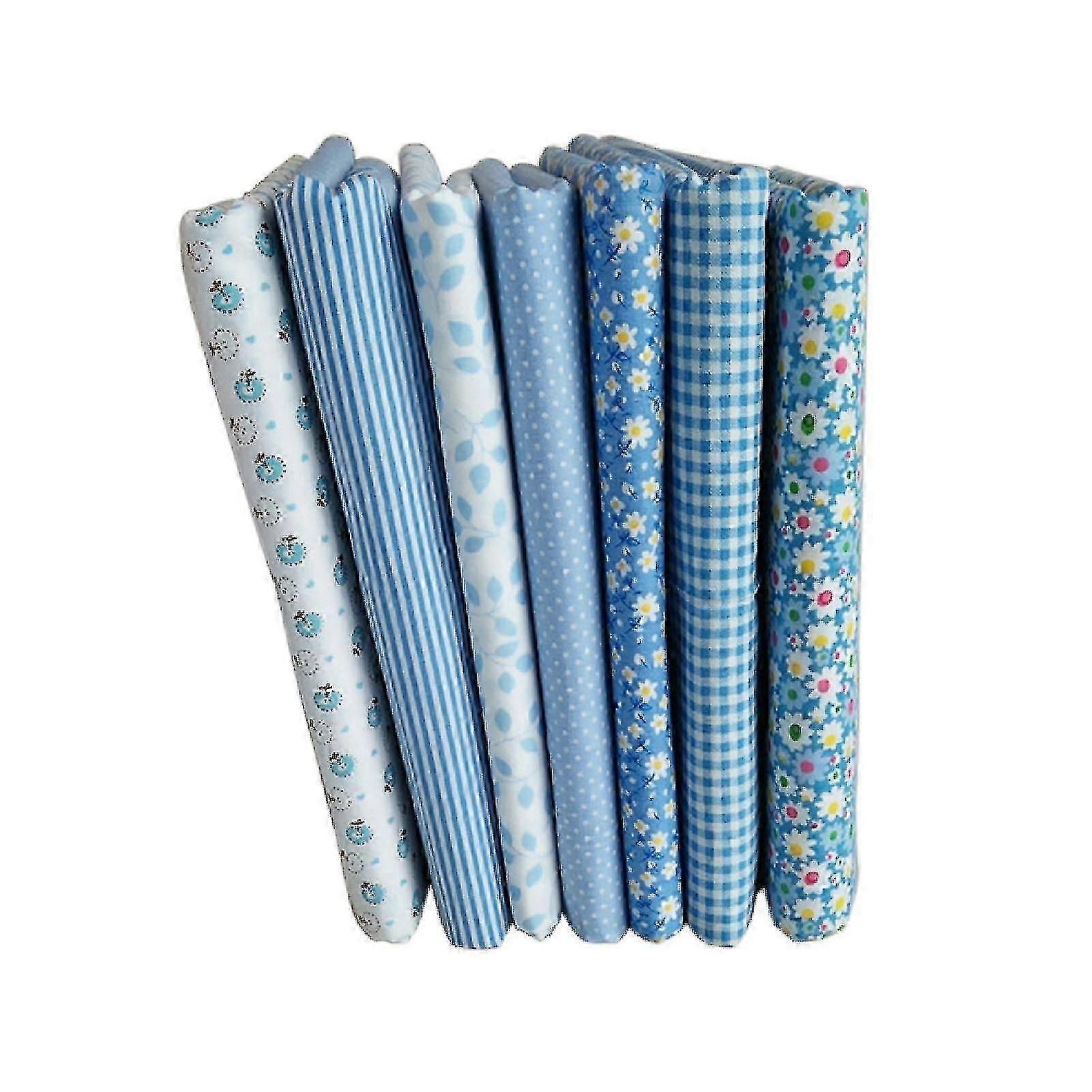 7pcs Cotton Fabric Sewing Patchwork Quilting Fabric Sets, Assorted Patterns for Hand-Sewing