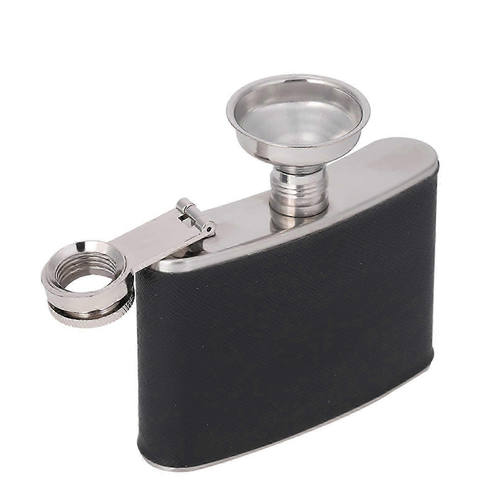 4oz Stainless Hip Flask Compact Black