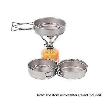 Lixada Ultralight Titanium Frypan Outdoor Camping Pan with Foldable Handles