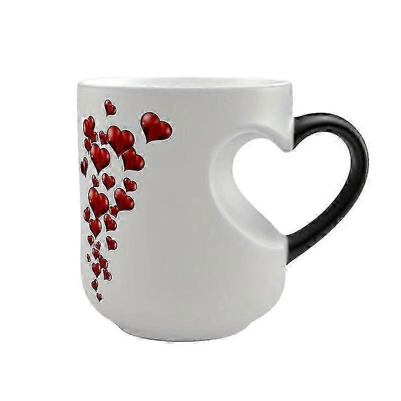 Ceramic Heart-Shaped Heat-Sensitive Mug