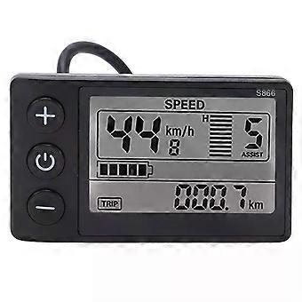24V 36V 48V elsykkel LCD-skjermmåler Lett elsykkelskjerm ABS vanntett plugg for 22,2 mm/0,9 tommer styre