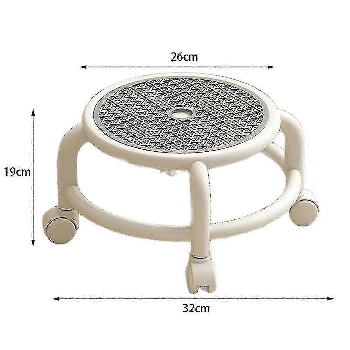 Swivel stool. Round. Low. Small. Grey. Universal wheel. compatible with children and adults. Sturdy. With practical storage. D LX