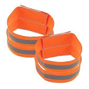 4pcs Reflective Safety Bands Adjustable  Visibility Leg Straps for Running and Night Walking