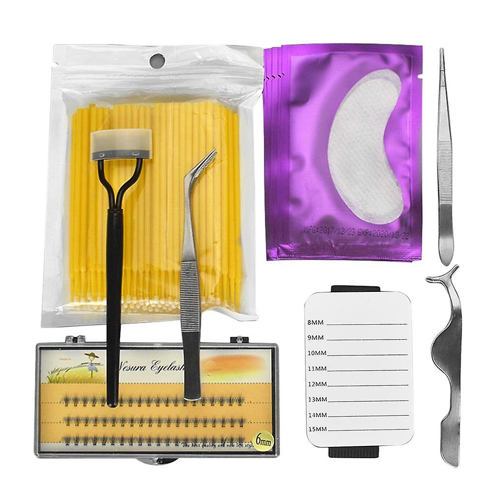 8 en 1 Professionnel Débutant Grafting Cils Cils Extensions de Cils Ensemble Jaune