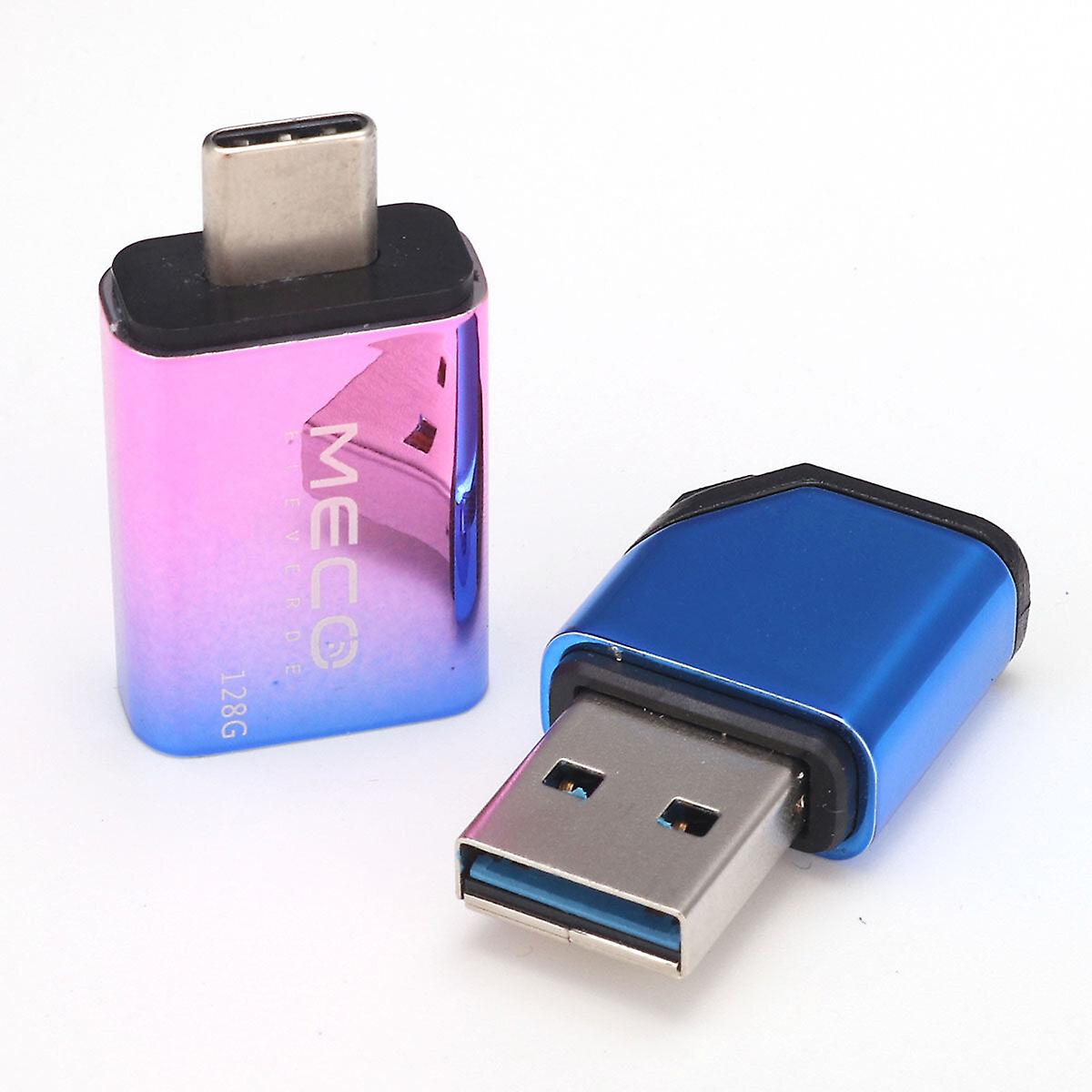 128G Usb3.0 Flash Drive With Type-c Adapter 2-in-1 Memory Stick Otg Usb Stick Pendrive 32g 64g Metal Thumb Drive