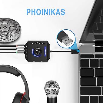 Scheda Audio Esterna T10 USB 6-in-1 - Adattatore Audio Per PC, Windows, Mac, Linux, Nintendo Switch