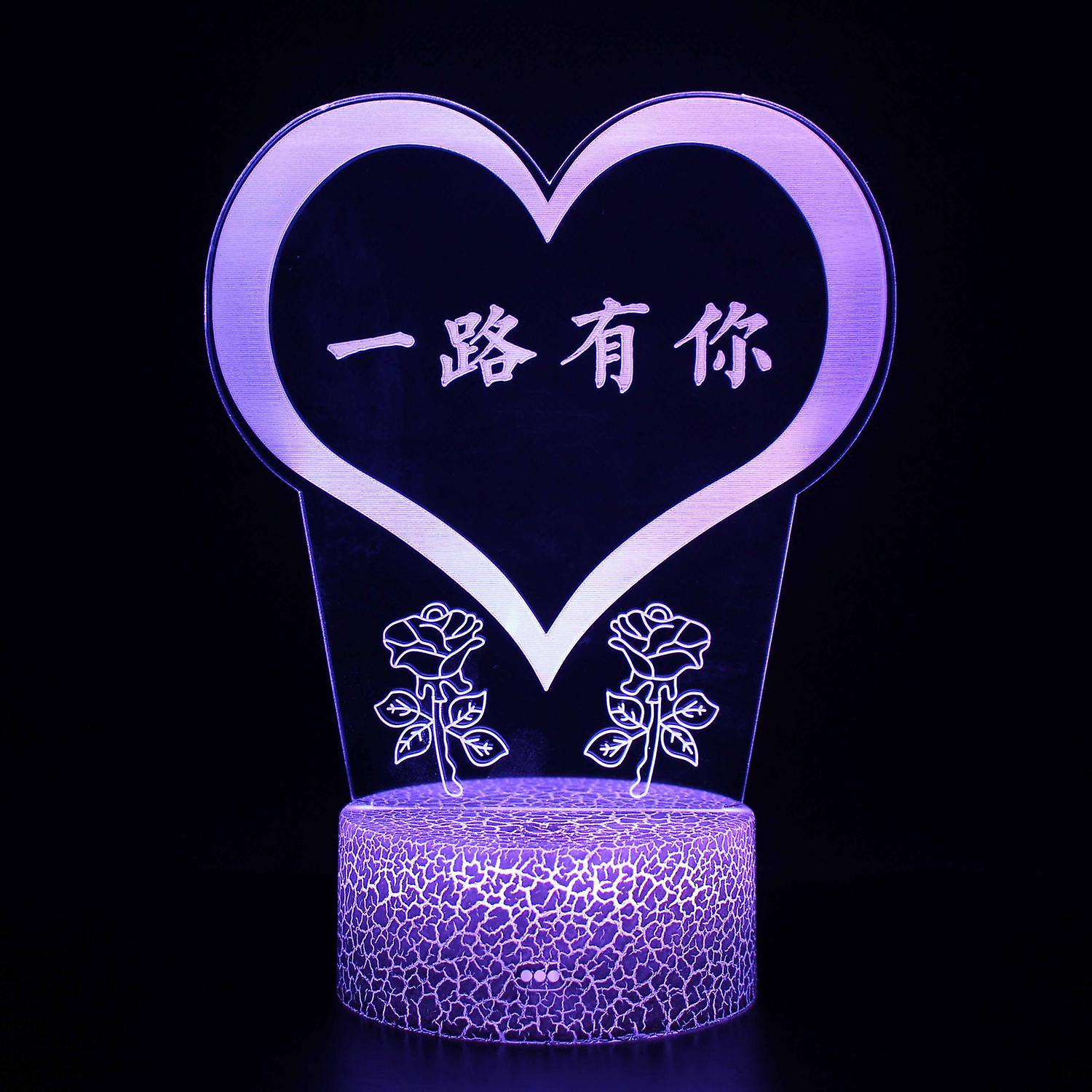 3D Touch Light Night 7 colors remote control L'amour #1325