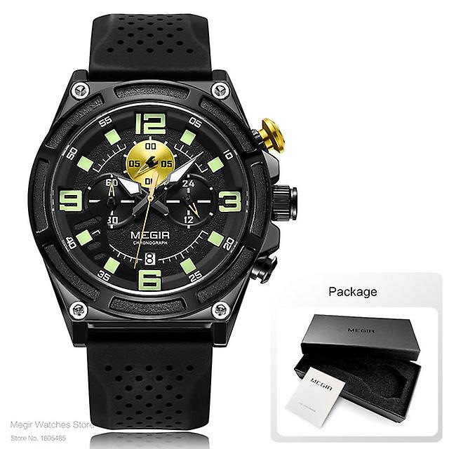 Chronograph Quartz Watch For Men Fashion High Quality Silicone Strap Sports Wristwatch Waterproof   Relogio Masculino 2116