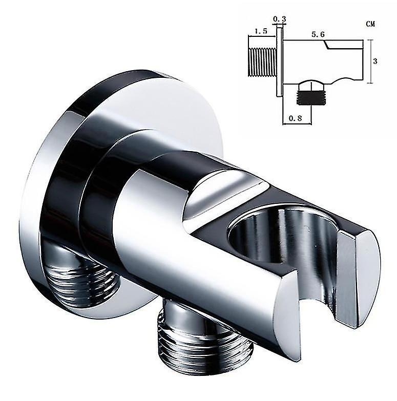 Chrome 6 Brass Wall Mounted H Held Shower Bracket & Hose Connector