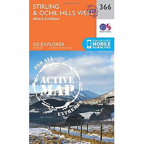 OS Explorer Map Active (366) Stirling and Ochil Hills West (OS Explorer Active Map)