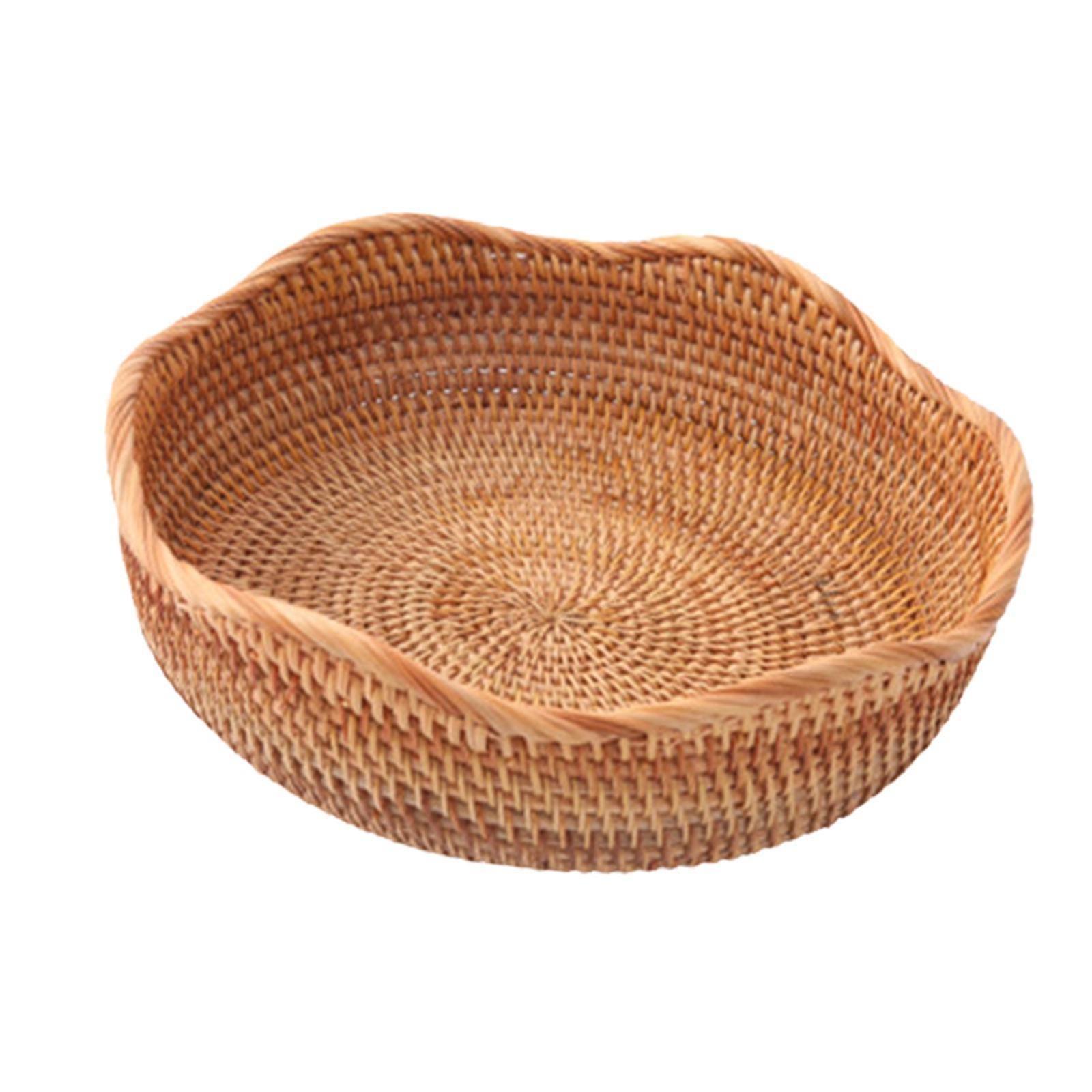 גל סלסלות פירות אחסון מזון אריגת פיקניק לחם ירקות קינוחים 25x8 ס"מ