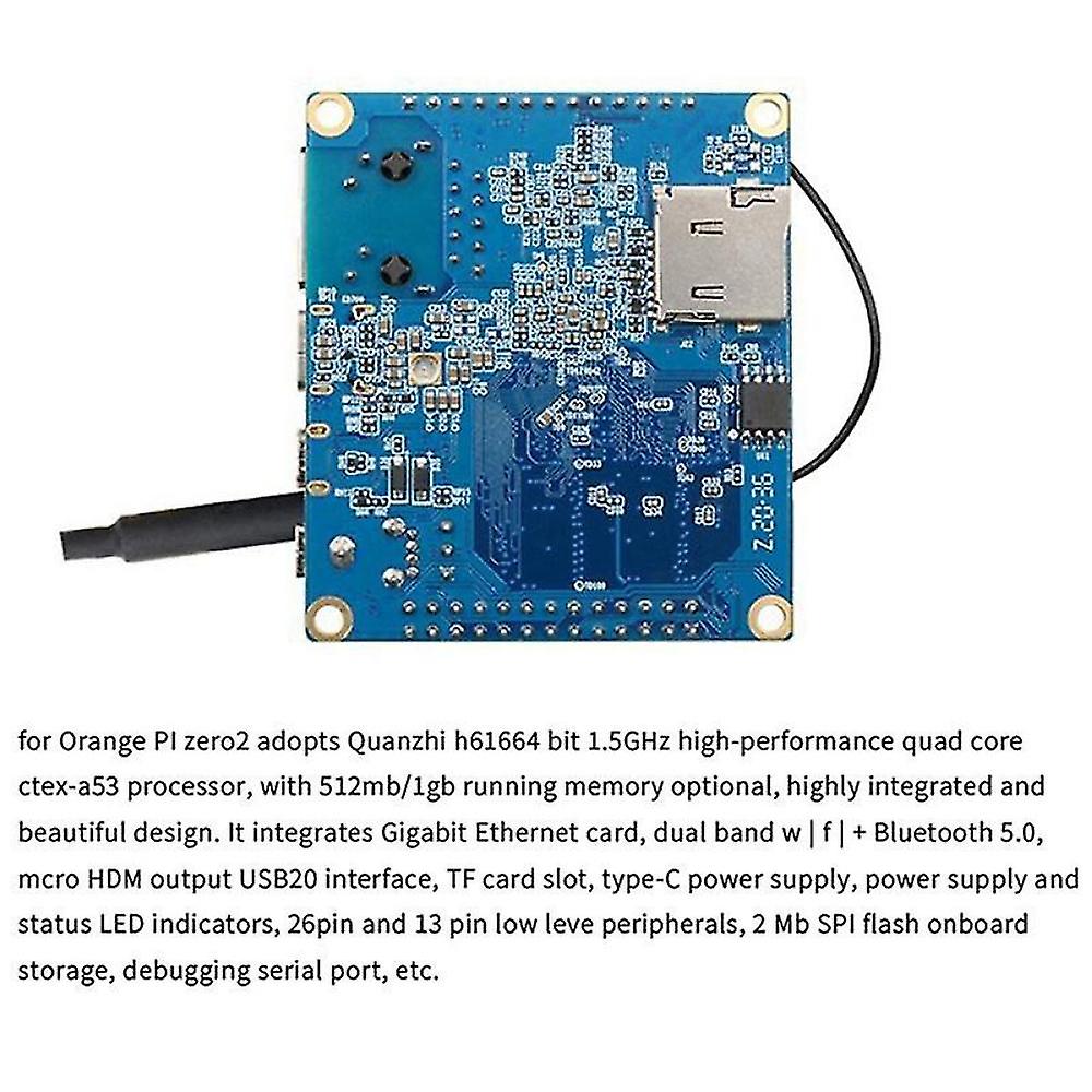 Per Orange Pi Zero2 Allwinner H616 1gb Ddr3 Ram Development Board + case + cavo video + scheda di espansione + p