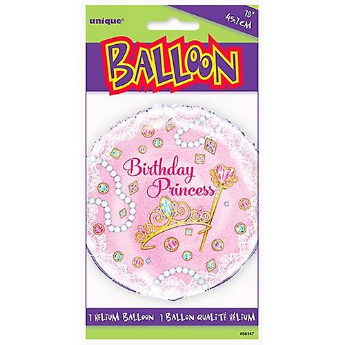 Unique Party 18 Inch Pink Birthday Princess Round Foil Balloon