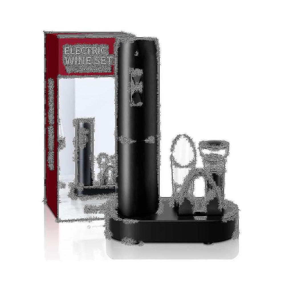 Electric Wine Opener Set With Charging Base Automatic Corkscrew With Aerator Pourer And Foil Cutter