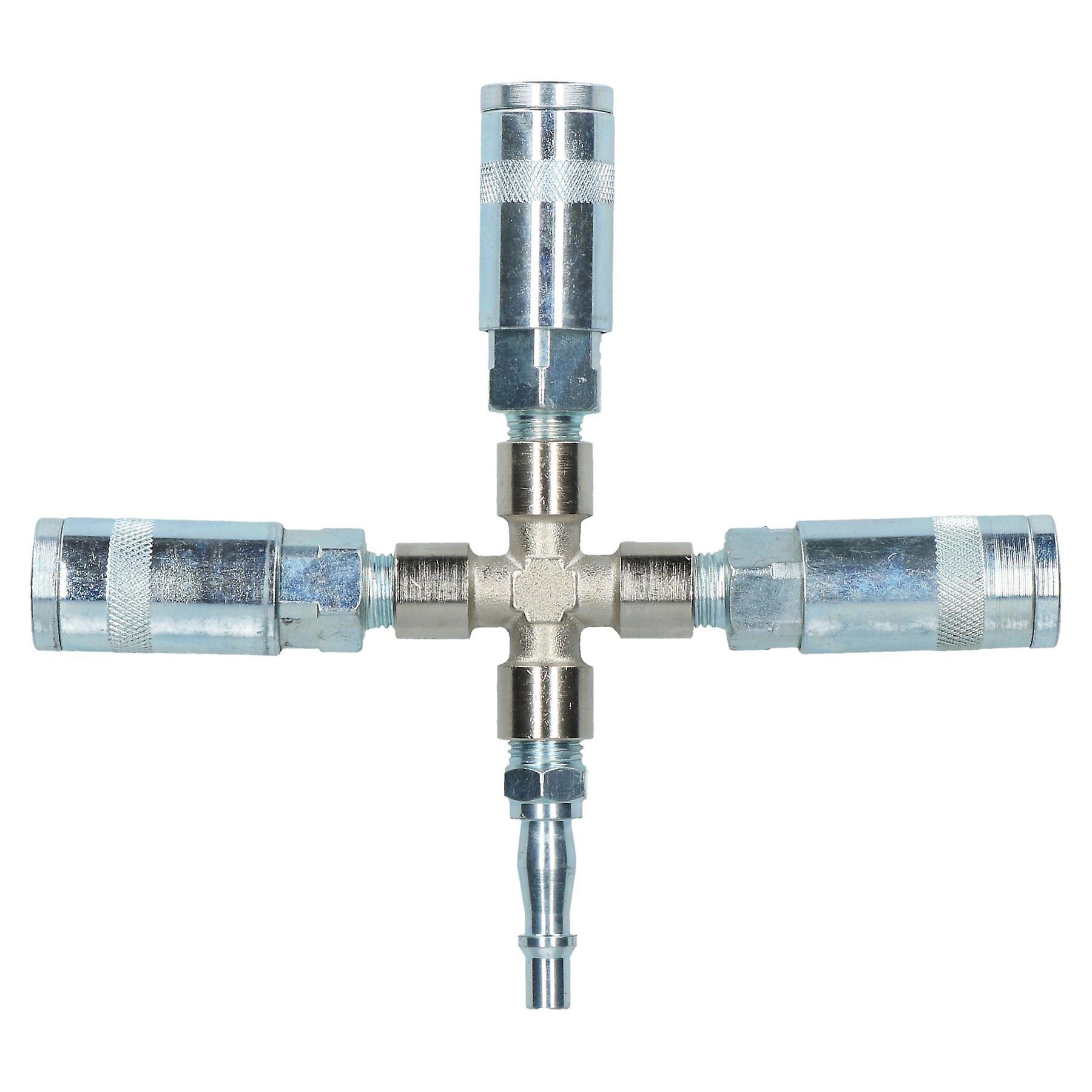 Airline T-Piece Cross Type 4 Way Quick Release Fittings for Compressor Air Hose
