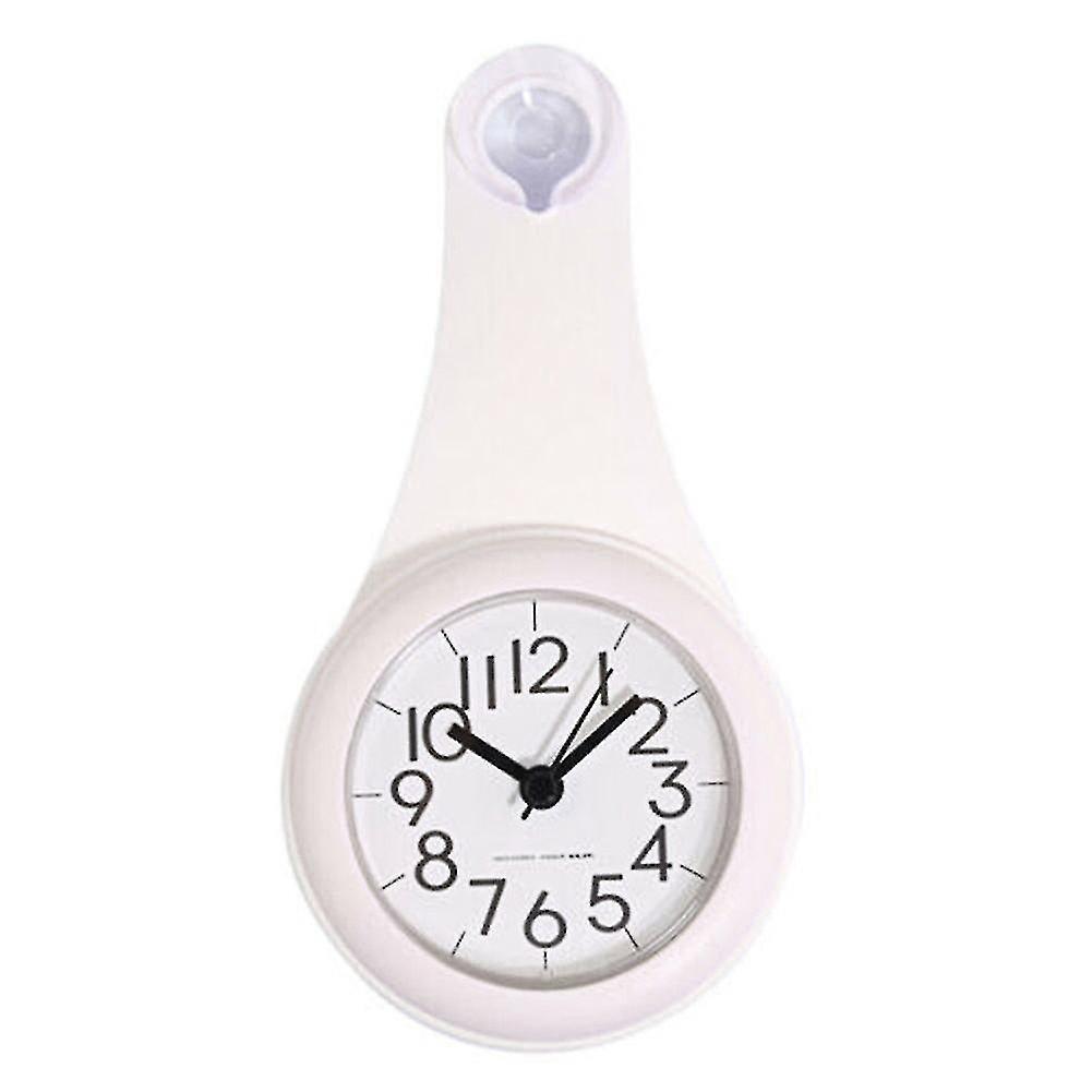 Wall Clock Kitchen Bathroom Waterproof Clock Mute Shower With Suction Cup