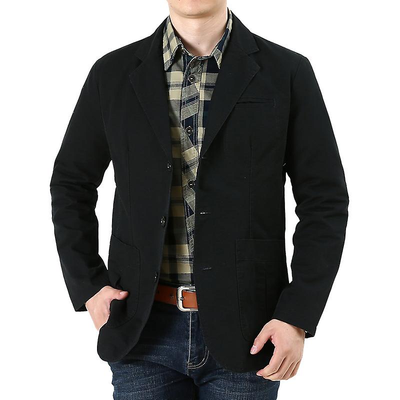 Business  Spring Autumn Blazer Jacket Men Single Breasted Turn Down Co