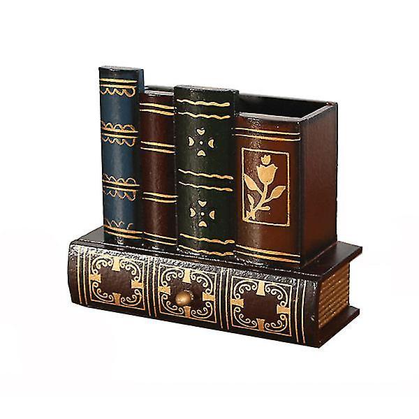 1pc Multifunctional Pen Container Desktop Organizer Simulation Book Brush Pot