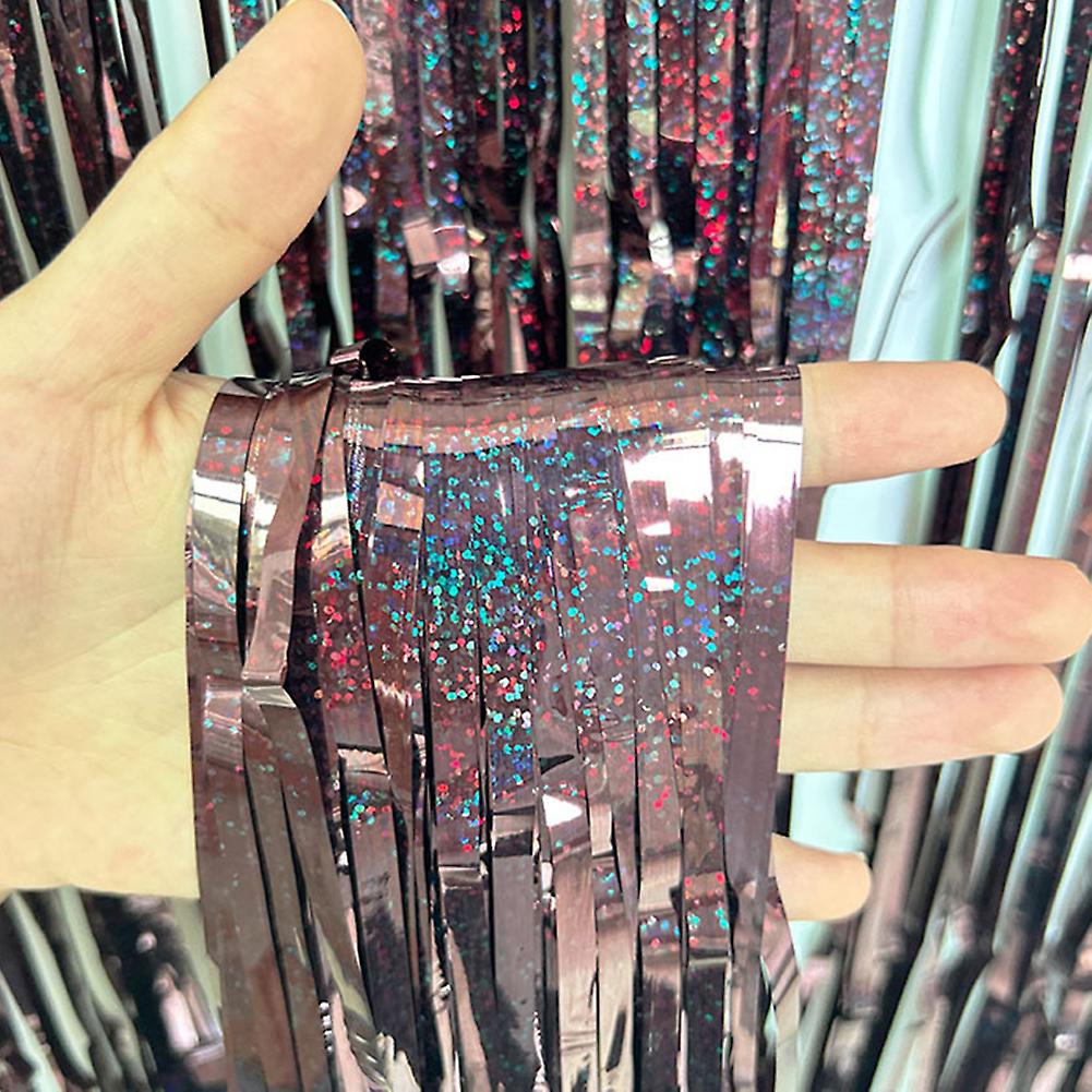 Sparkling Color Fringe Foil Curtains Multipurpose Photo Backdrop for Graduations Birthday