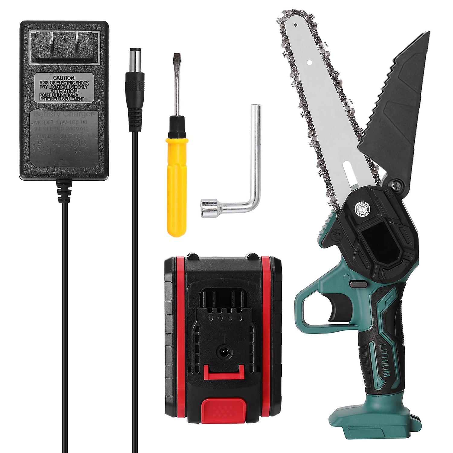 21V Portable Mini Electric Pruning Saw Rechargeable Small Wood Spliting Chainsaw One handed Woodwork