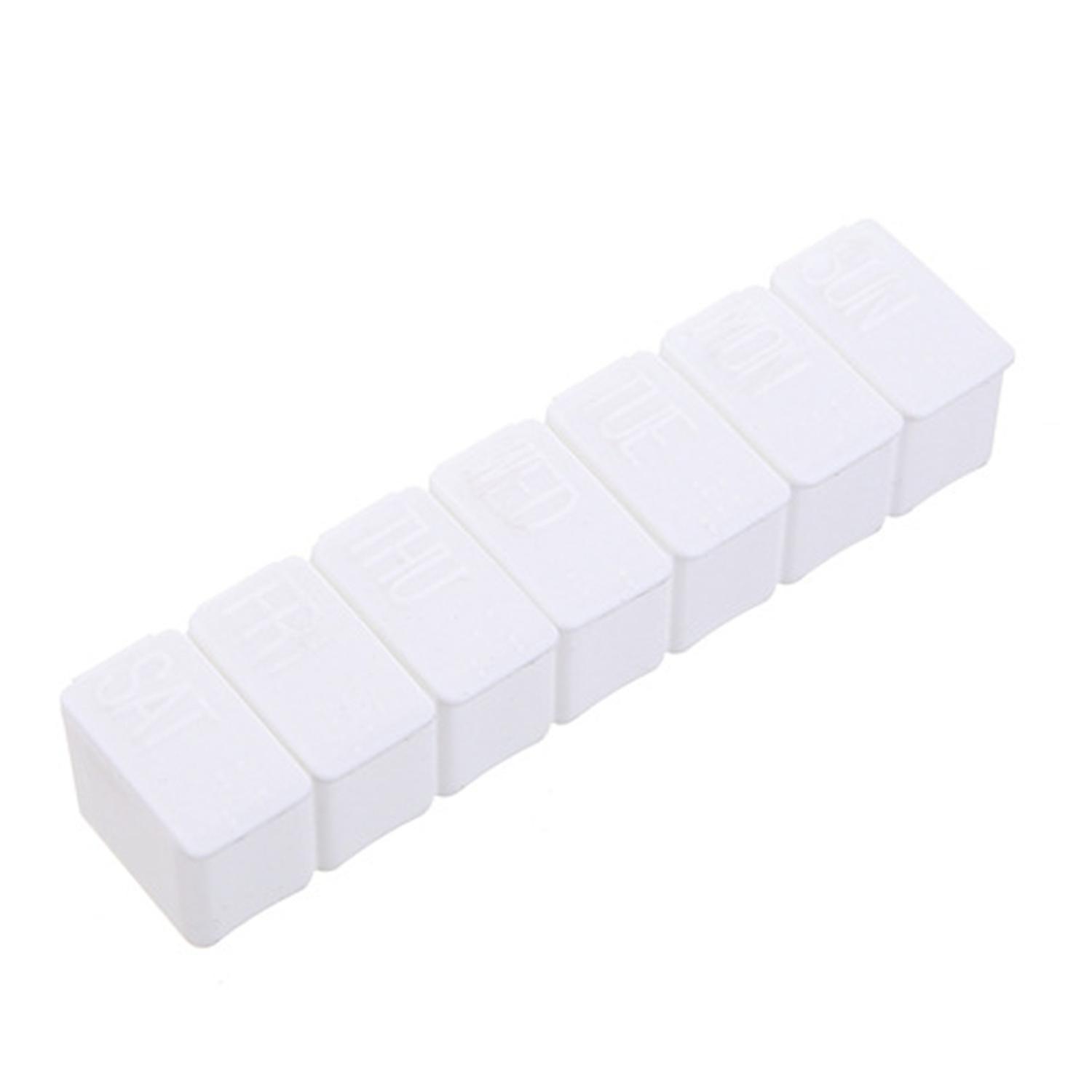 Mini Bunker Container Compact Independent Cover 7 Grids Rectangular Tablets Splitter Case Household 