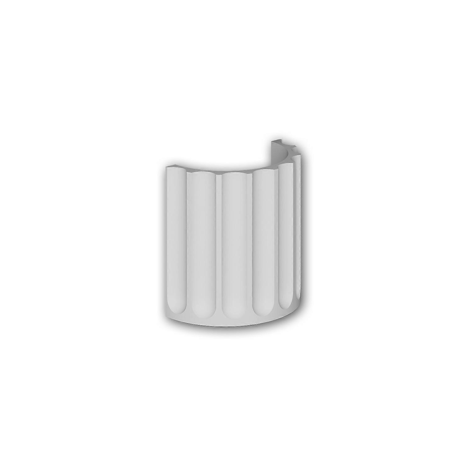 Profhome Decor 1 x Half column segment 416005 Profhome white Rigid polyurethane foam pre-primed lightweight, sturdy, dimensi