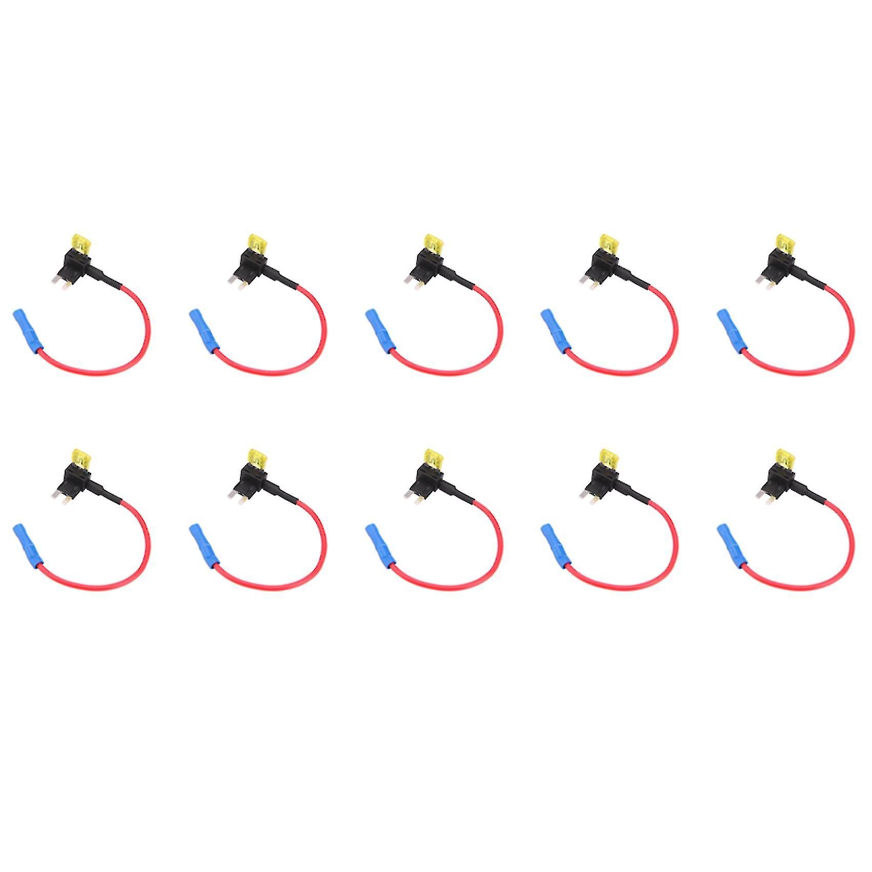 10x 2-insert Blade Fuse Adapter Voltage Tap For Automotive Fuses Att Mini Low Profile