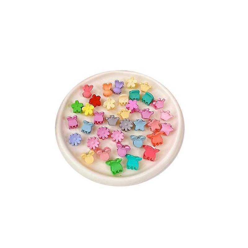 36pcs 아기 소녀 미니 헤어 클로 클립 유아 귀여운 만화 장식 헤어 클립 액세서리 파티