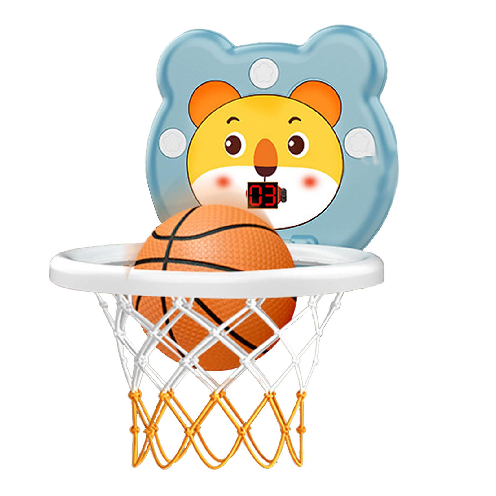 Mini Basketball Hoop Set with Suction Cup Punch Free Infrared Induction Foldable Kids Basketball Hoop with Ball Blue Basketball Board