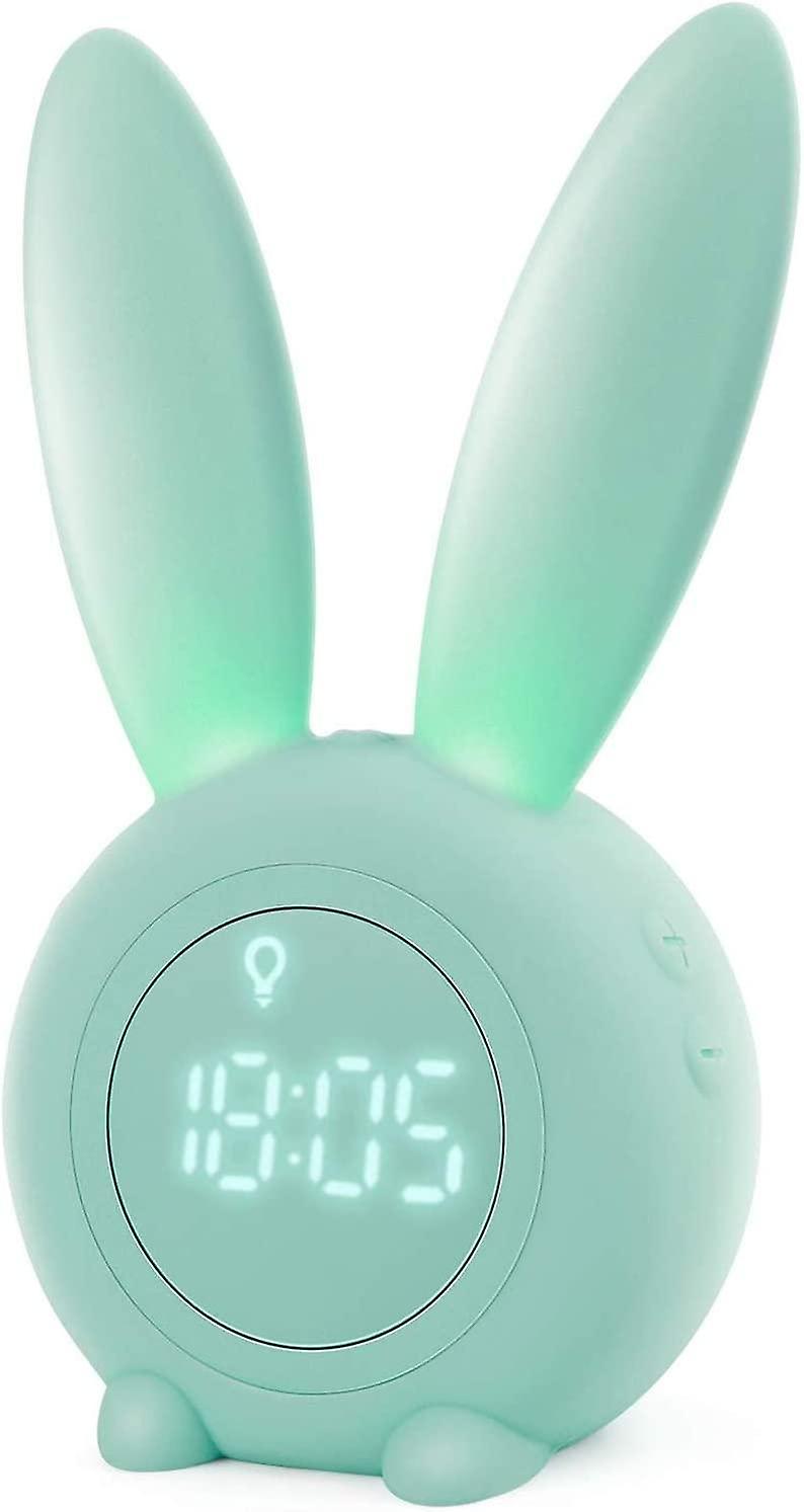 Réveil à induction mignon en forme de lapin, réglage automatique intelligent de la lumière respiratoire, Automati