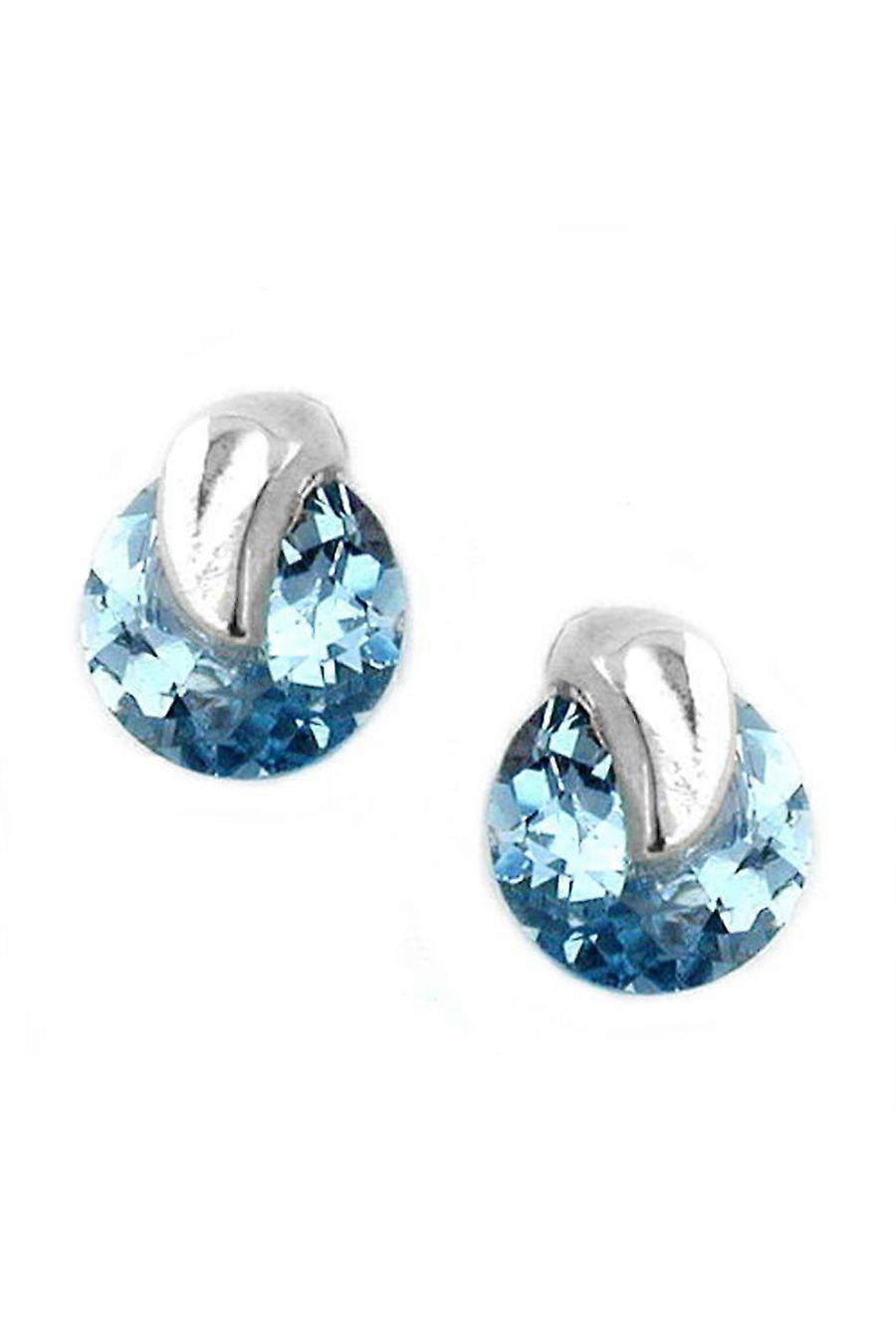 Earring Aquamarine Round Silver 925 - Gl92246