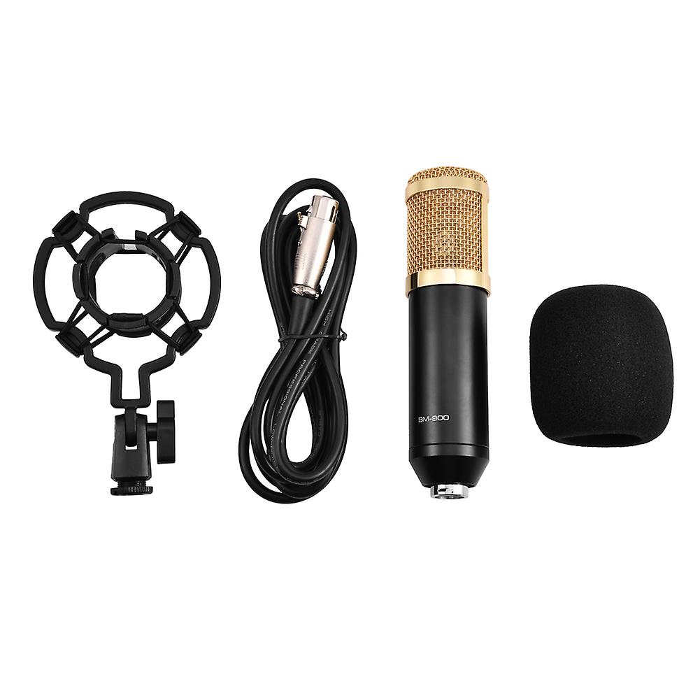 3.5mm Wired Computer Condenser Microphone Studio Recording Mic with Shock Stand