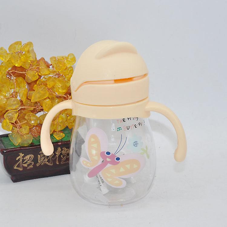 Kids Water Drinking Bottle Cute For Child Cup With Straw Cartoon Handle 350ml