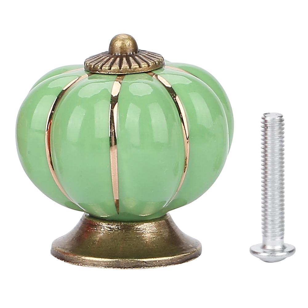 Ceramic Pumpkin Knobs, European Style Knobs, European Style Handle Pull Ceramic Pumpkin Knobs for Room Cabinet Drawer Furniture(Green)