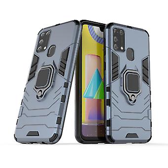 מקרה סמסונג גלקסי A51 - מגנטי עמיד בזעזועים כיסוי מקרה Cas TPU כחול + Kickstand