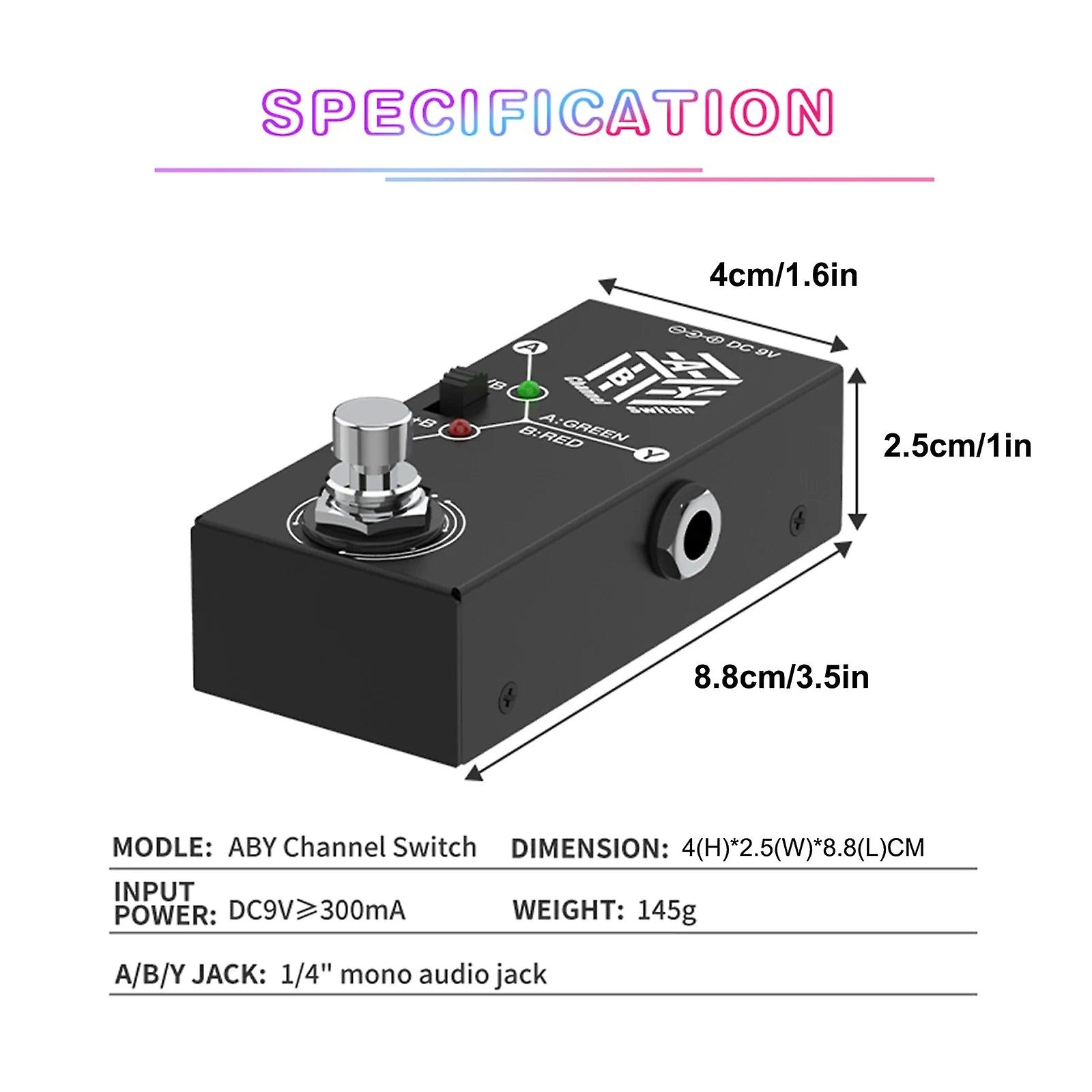 Pedals Aby Box Line Selector Ab Switch Mini Guitar Effect Pedal Bidirectional Transmission Metal Casing Anti-slip