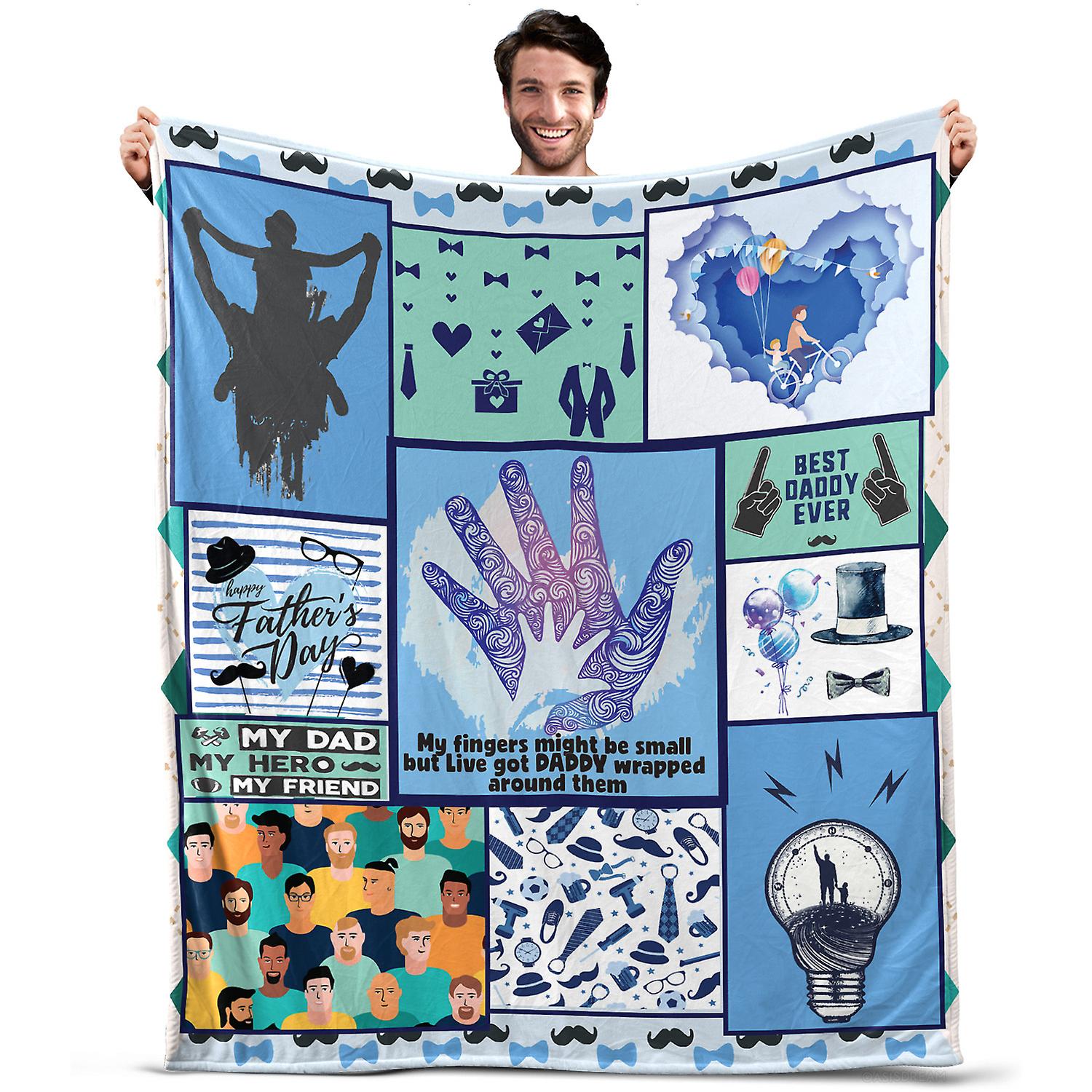 Oasisdream Throw Blanket Best Daddy Ever for Sofa, Office, Outdoor Use, Father's Day Gift for Daddy
