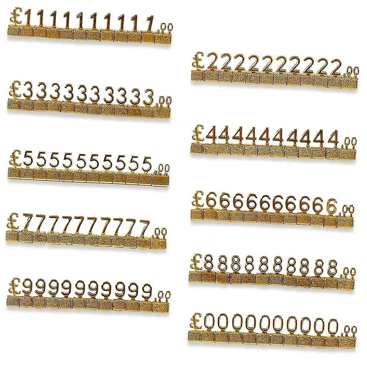 10pcs Digital Price Tag 3d Metal Shelving Adjustable Gbp Price Square Kit compatible with Shop Disp