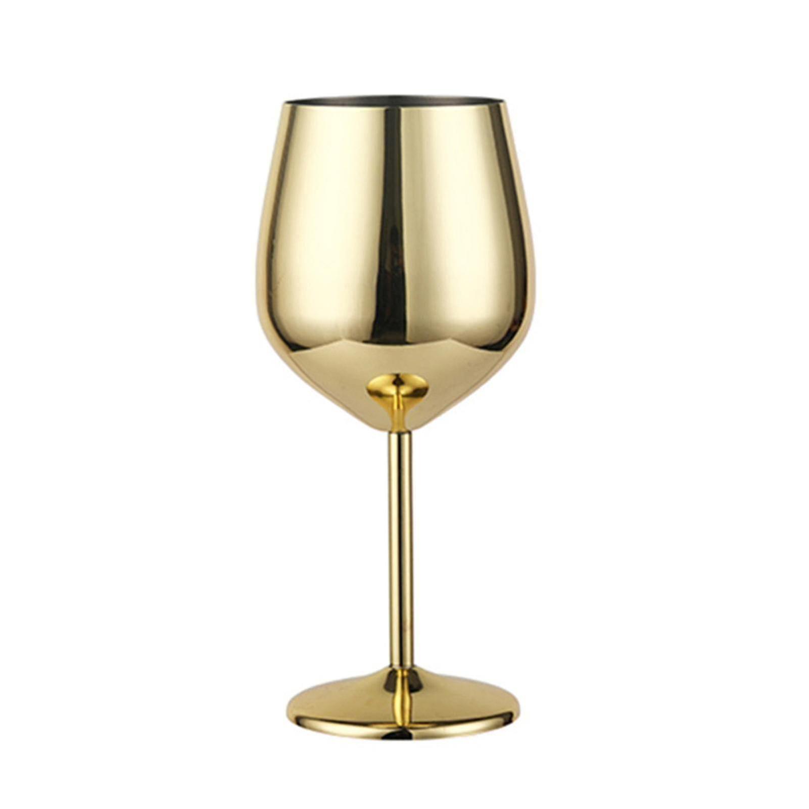 Stainless Steel Goblet Red Wine Glass Dropresistant Drum Type Copper Plated Wine