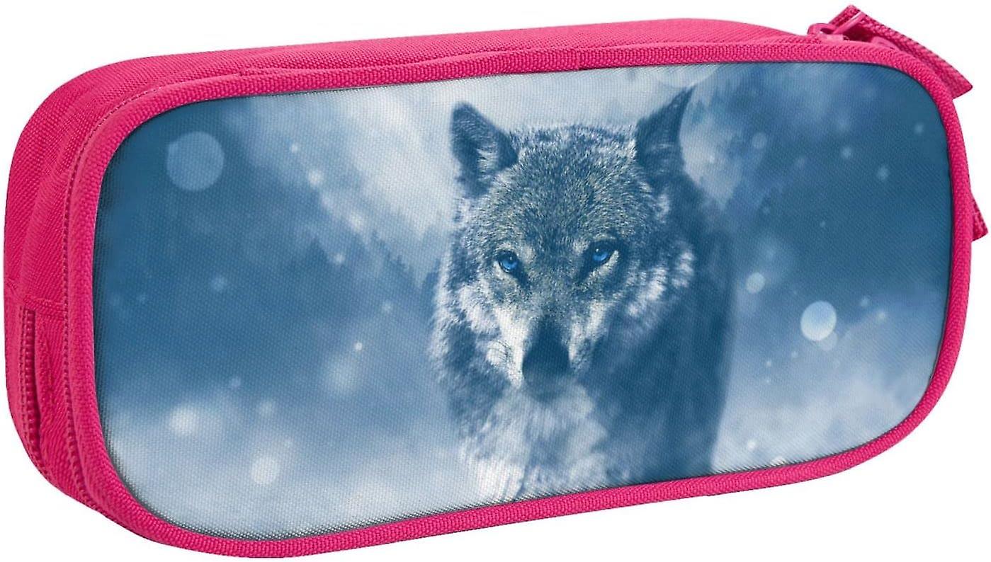 זאב בנרתיק עיפרון שלג, קלמר בעל קיבולת גדולה תיק עיפרון מחזיק עט פאוץ' לבנות ובנים נשים בגיל העשרה גברים48420