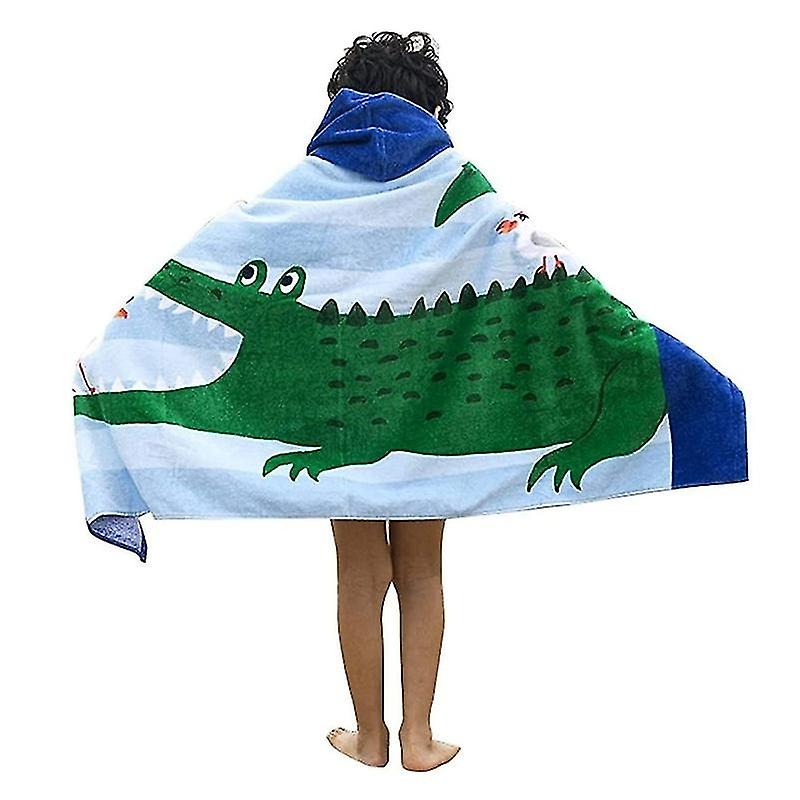 Beach Bath Towel With Hood For Kids Toddlers Boys Girls 3 To 12 Years Crocodile