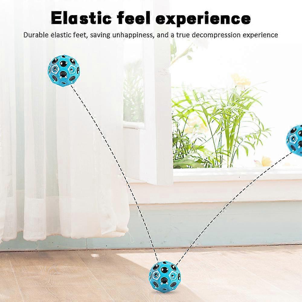 Chennyfun - 4 Balles Rebondissantes Spatiales Lune Galaxy - Pour Enfants - Haute Elasticité