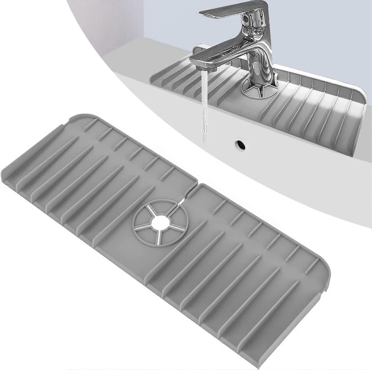 Kitchen faucet silicone drain mat, sink splash guard, foldable faucet drain mat, sink countertop mat