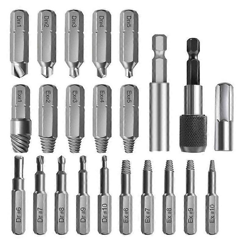 Damaged screw extractor kit, easily remove scored and broken screws