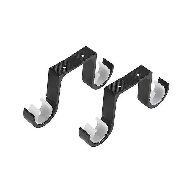 Curtain Rod Mounting Brackets - Aluminum Alloy Bracket - BlackSet of 2