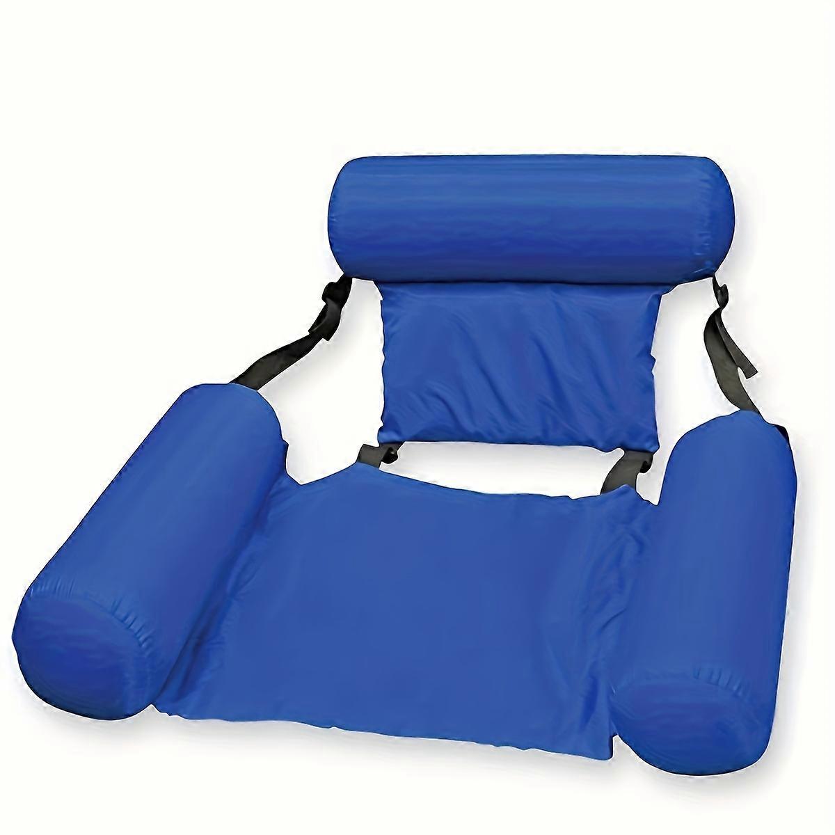 Large Foldable Inflatable Relaxation Station - Portable, Uncharged, Durable Polyester Fiber Floating Lounge Chair for Pool with Easy Storage