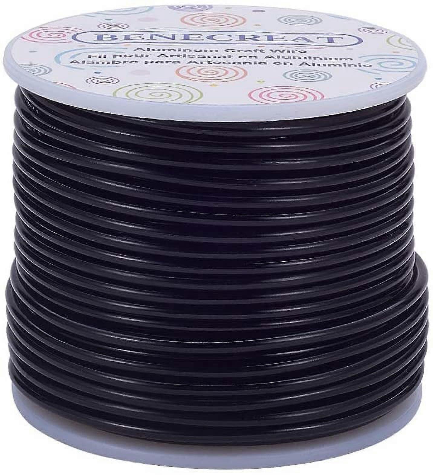 10 Gauge Jewelry Craft Aluminum Wire 80 Feet Bendable Metal Sculpting Wire for Craft Floral Model Skeleton Making (Black 2.5mm)